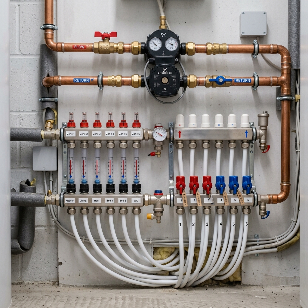 Profesjonalne wykonanie instalacji centralnego ogrzewania i rozdzielacza hydraulicznego